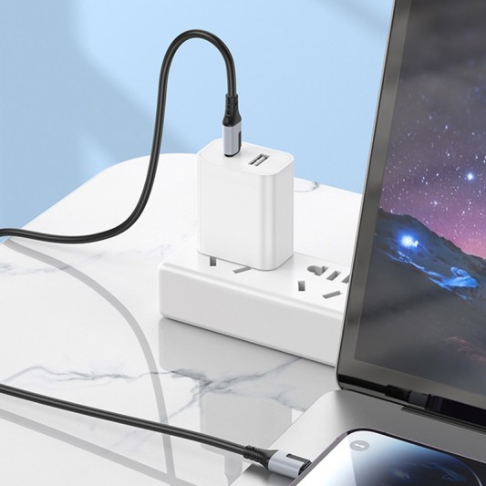 Дата кабель Borofone BX101 Creator 27W Type-C to Lightning (1m) Black - зображення 4 