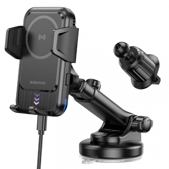 Автодержатель с БЗУ Borofone BH217 Colby smart Black
