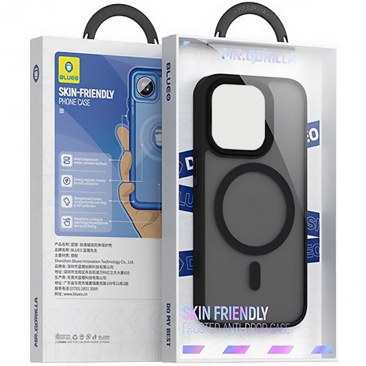TPU+PC чехол Blueo Skin Friendly Frosted with MagSafe для Apple iPhone 15 (6.1") Черный - изображение 1