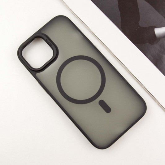 TPU+PC чехол Blueo Skin Friendly Frosted with MagSafe для Apple iPhone 15 (6.1") Черный - изображение 2