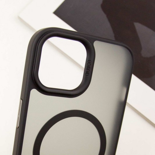 TPU+PC чехол Blueo Skin Friendly Frosted with MagSafe для Apple iPhone 15 (6.1") Черный - изображение 4