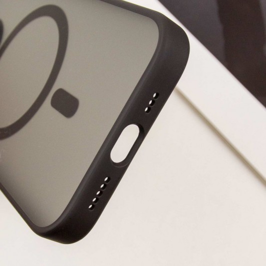 TPU+PC чехол Blueo Skin Friendly Frosted with MagSafe для Apple iPhone 15 (6.1") Черный - изображение 7