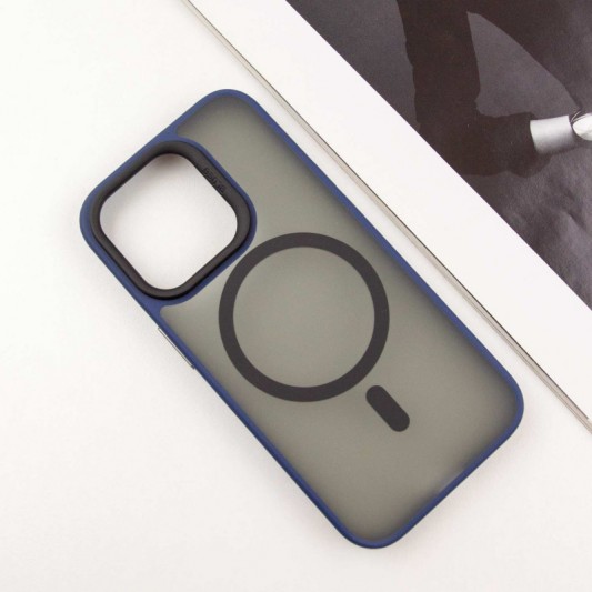 TPU+PC чехол Blueo Skin Friendly Frosted with MagSafe для Apple iPhone 15 Pro (6.1") Синий - изображение 2