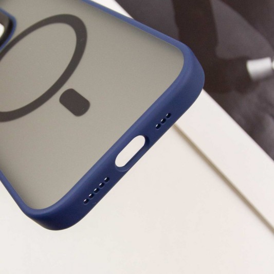 TPU+PC чехол Blueo Skin Friendly Frosted with MagSafe для Apple iPhone 15 Pro (6.1") Синий - изображение 6
