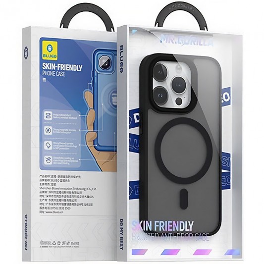 TPU+PC чехол Blueo Skin Friendly Frosted with MagSafe для Apple iPhone 15 Pro (6.1") Черный - изображение 2