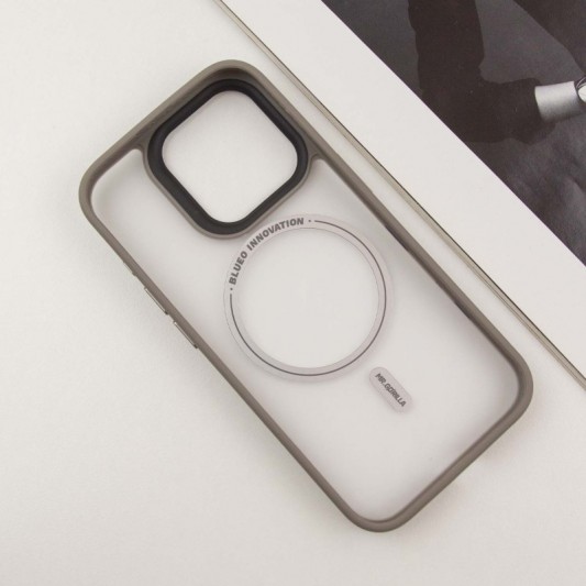 TPU+PC чехол Blueo Skin Friendly Frosted with MagSafe для Apple iPhone 15 Pro Max (6.7") Серый - изображение 3
