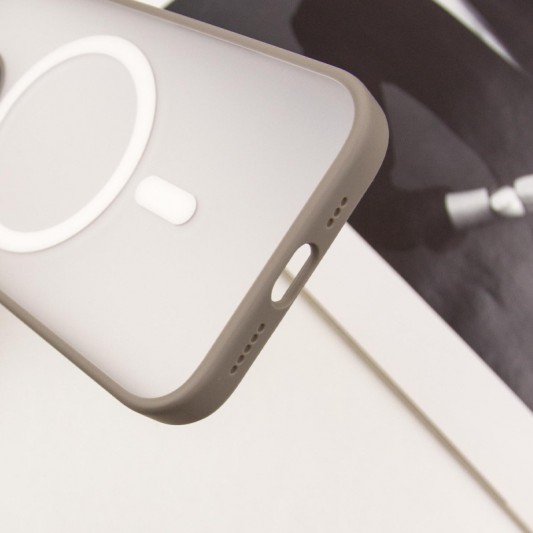 TPU+PC чехол Blueo Skin Friendly Frosted with MagSafe для Apple iPhone 15 Pro Max (6.7") Серый - изображение 6