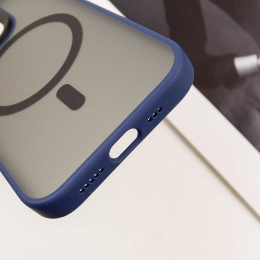 TPU+PC чехол Blueo Skin Friendly Frosted with MagSafe для Apple iPhone 15 Pro Max (6.7") Синий - изображение 6