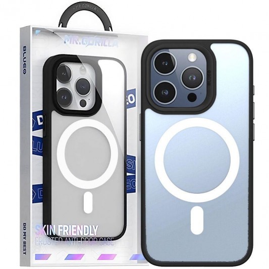 TPU+PC чохол Blueo Skin Friendly Frosted with MagSafe для Apple iPhone 15 Pro Max (6.7") Чорний - зображення 1 