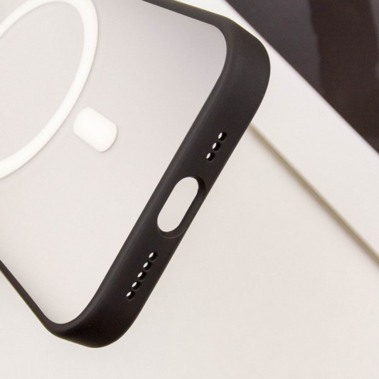 TPU+PC чохол Blueo Skin Friendly Frosted with MagSafe для Apple iPhone 15 Pro Max (6.7") Чорний - зображення 5 