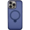 TPU+PC чехол Metal Buttons with MagSafe Colorful HQ Ring для Apple iPhone 15 Pro Max (6.7"), Dark Blue