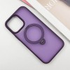 TPU+PC чехол Metal Buttons with MagSafe Colorful HQ Ring для Apple iPhone 15 Pro Max (6.7"), Purple