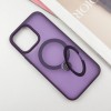 TPU+PC чехол Metal Buttons with MagSafe Colorful HQ Ring для Apple iPhone 15 Pro Max (6.7"), Purple