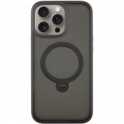 TPU+PC чохол Metal Buttons with MagSafe Colorful HQ Ring для iPhone 14 Pro, Black