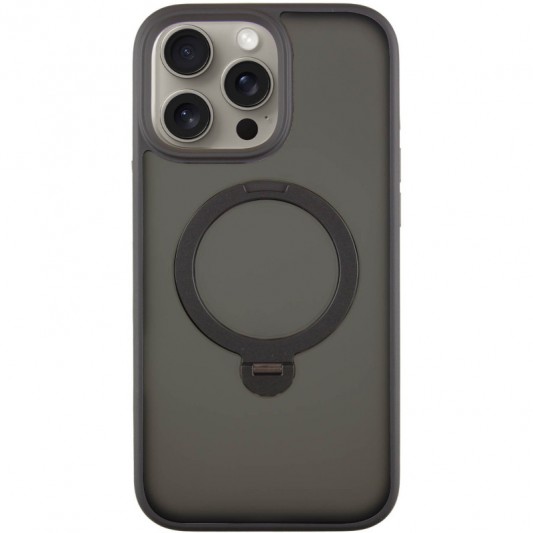 TPU+PC чехол Metal Buttons with MagSafe Colorful HQ Ring для Apple iPhone 14 Pro (6.1"), Black