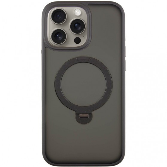 TPU+PC чохол Metal Buttons with MagSafe Colorful HQ Ring для iPhone 14 Pro, Black