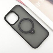 TPU+PC чехол Metal Buttons with MagSafe Colorful HQ Ring для Apple iPhone 14 Pro (6.1"), Black