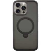 TPU+PC чохол Metal Buttons with MagSafe Colorful HQ Ring для Apple iPhone 14 Pro Max (6.7") Black