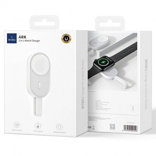 Портативний ЗП Power Bank WIWU Wi-M20 For Apple Watch 1200 mAh White - зображення 4 