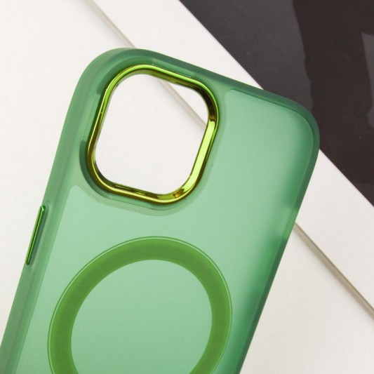 Чохол TPU+PC Lily with MagSafe для Apple iPhone 13 (6.1") Army Green - зображення 4 