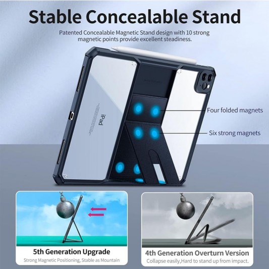 TPU+PC чохол Xundd Stand c посиленими кутами для Apple iPad Pro 13" (2024) Чорний - зображення 2 