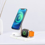 Бездротова зарядка BOROFONE BQ29 Feliz 3in1, White