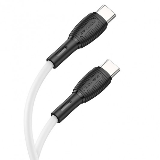 Дата кабель Borofone BX86 Advantage Type-C to Type-C 60W (1m) White - зображення 1 