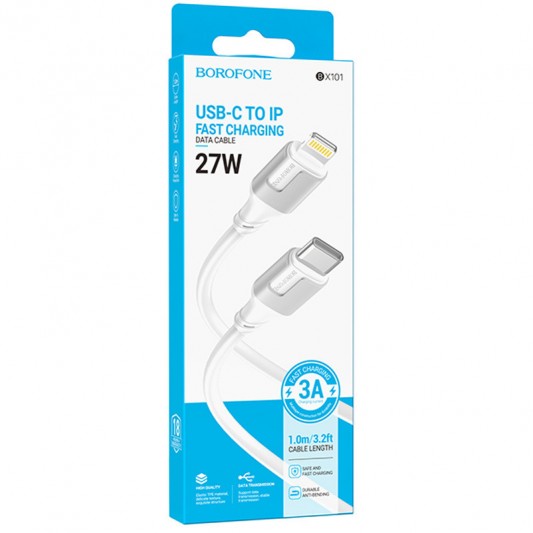 Дата кабель Borofone BX101 Creator 27W Type-C to Lightning (1m) White - изображение 4