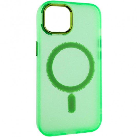 Чохол TPU+PC Lily with MagSafe для Apple iPhone 13 (6.1") Neon Green - зображення 1 