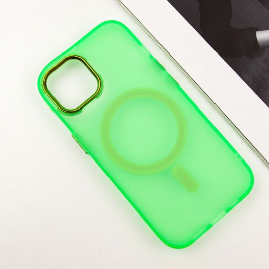 Чохол TPU+PC Lily with MagSafe для Apple iPhone 13 (6.1") Neon Green - зображення 2 