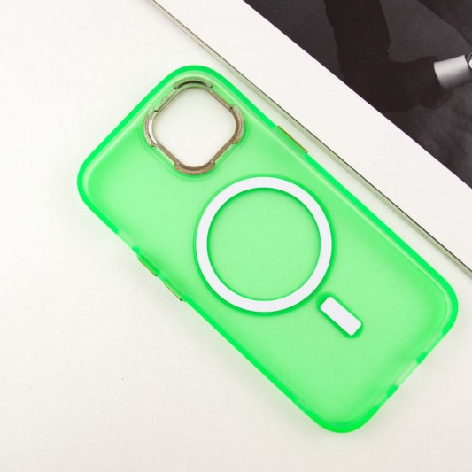 Чохол TPU+PC Lily with MagSafe для Apple iPhone 13 (6.1") Neon Green - зображення 3 