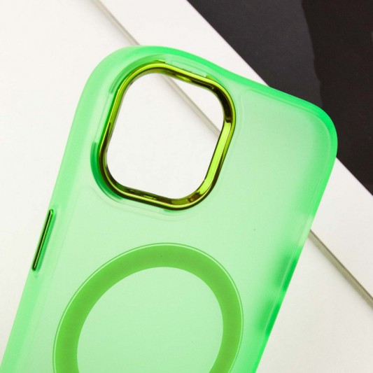 Чохол TPU+PC Lily with MagSafe для Apple iPhone 13 (6.1") Neon Green - зображення 4 