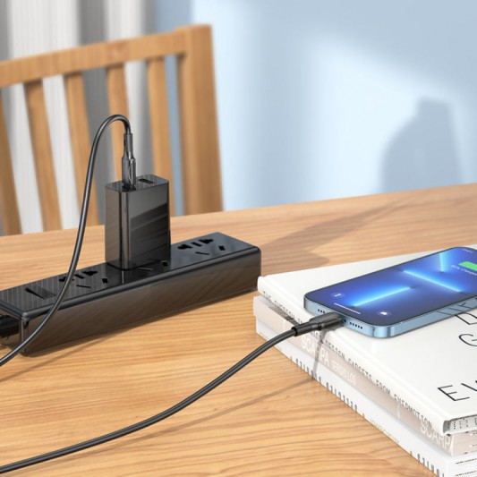 Дата кабель Borofone BX80 Succeed Type-C to Lightning 20W (1m) Black - изображение 3
