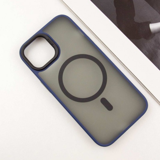TPU+PC чехол Blueo Skin Friendly Frosted with MagSafe для Apple iPhone 15 (6.1") Синий - изображение 1
