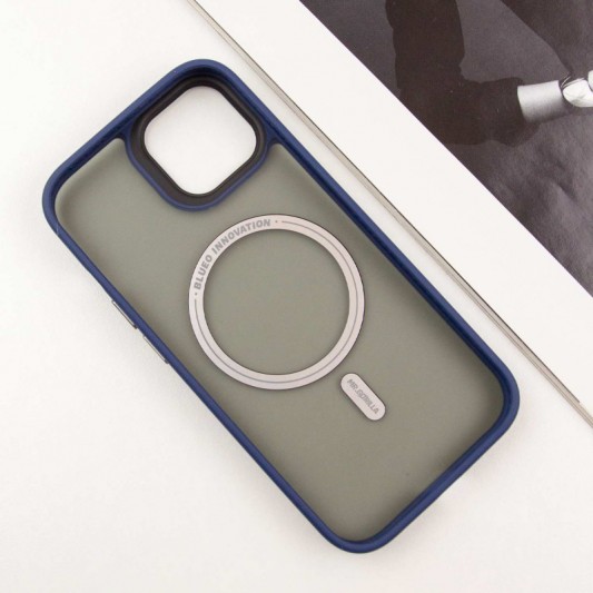 TPU+PC чехол Blueo Skin Friendly Frosted with MagSafe для Apple iPhone 15 (6.1") Синий - изображение 2