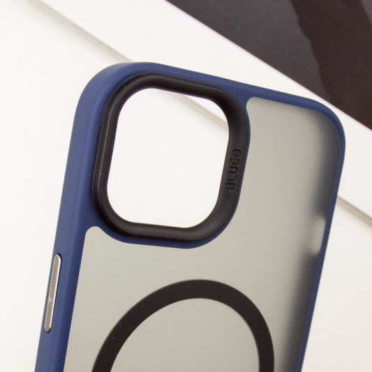 TPU+PC чехол Blueo Skin Friendly Frosted with MagSafe для Apple iPhone 15 (6.1") Синий - изображение 3
