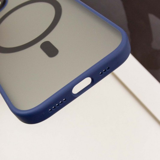 TPU+PC чехол Blueo Skin Friendly Frosted with MagSafe для Apple iPhone 15 (6.1") Синий - изображение 6
