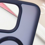 TPU+PC чехол Metal Buttons with MagSafe Colorful HQ Ring для Apple iPhone 15 Pro (6.1"), Dark Blue