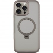 TPU+PC чохол Metal Buttons with MagSafe Colorful HQ Ring для Apple iPhone 15 Pro (6.1") Grey