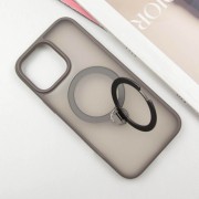 TPU+PC чехол Metal Buttons with MagSafe Colorful HQ Ring для Apple iPhone 15 Pro (6.1"), Grey