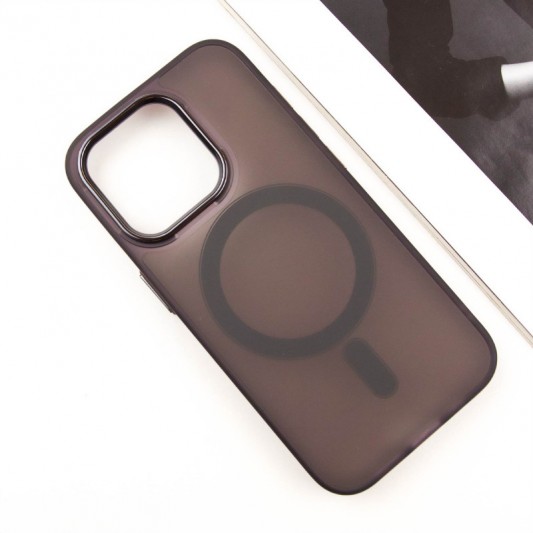 Чохол TPU+PC Lily with MagSafe для Apple iPhone 12 Pro Max (6.7") Dark Purple - зображення 1 
