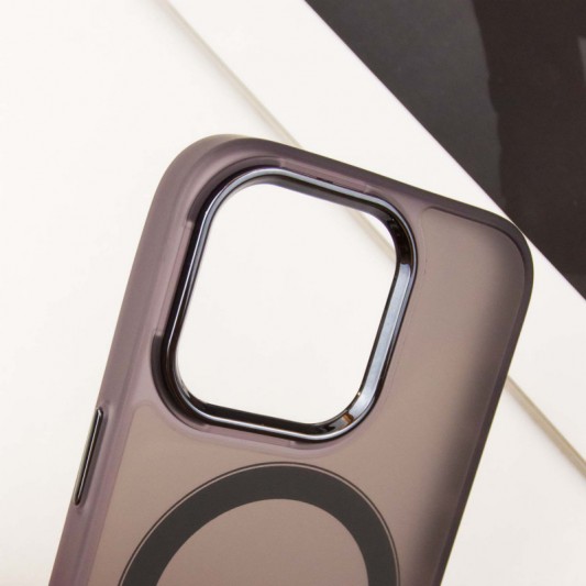 Чохол TPU+PC Lily with MagSafe для Apple iPhone 12 Pro Max (6.7") Dark Purple - зображення 4 