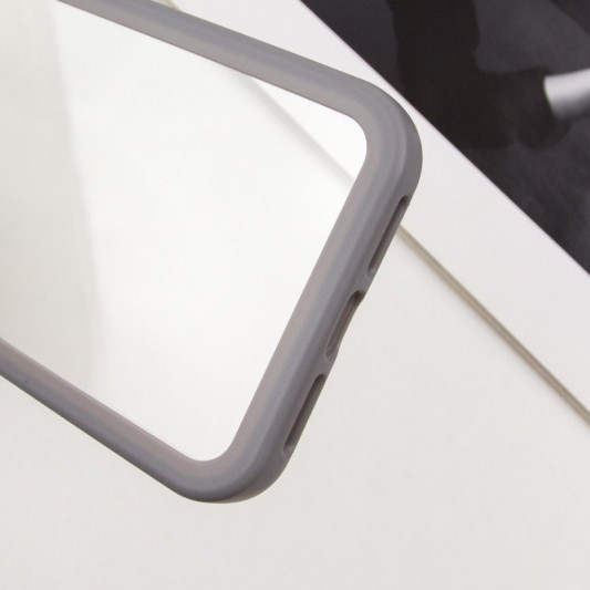 TPU чохол Transparent + Colour 1,5mm для Apple iPhone 14 (6.1") Grey - зображення 5 