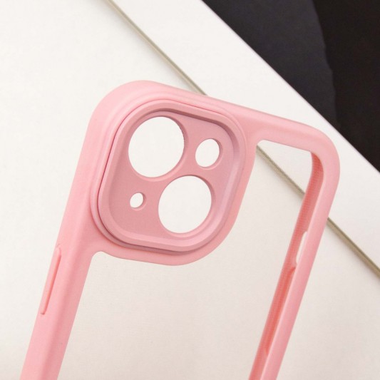 TPU чехол Transparent + Colour 1,5mm для Apple iPhone 14 (6.1") Pink - изображение 2