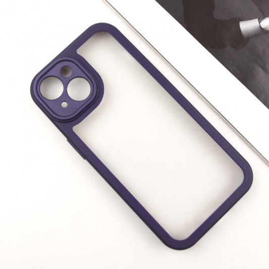 TPU чохол Transparent + Colour 1,5mm для Apple iPhone 14 (6.1") Purple - зображення 1 