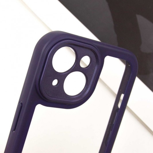 TPU чохол Transparent + Colour 1,5mm для Apple iPhone 14 (6.1") Purple - зображення 2 