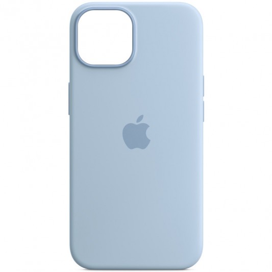 Чехол Silicone case (AAA) with Magsafe and Animation для Apple iPhone 14 (6.1") Голубой / Sky - изображение 1