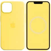 Чехол Silicone case (AAA) with Magsafe and Animation для Apple iPhone 14 (6.1") Желтый / Canary Yellow