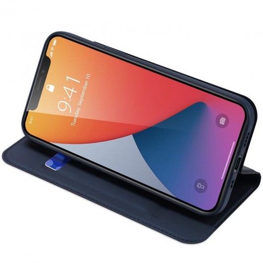 Чохол-книжка Dux Ducis з кишенею для візиток для Apple iPhone 12 Pro / 12 (6.1") Синій - зображення 3 
