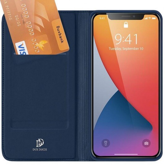 Чохол-книжка Dux Ducis з кишенею для візиток для Apple iPhone 12 Pro / 12 (6.1") Синій - зображення 7 